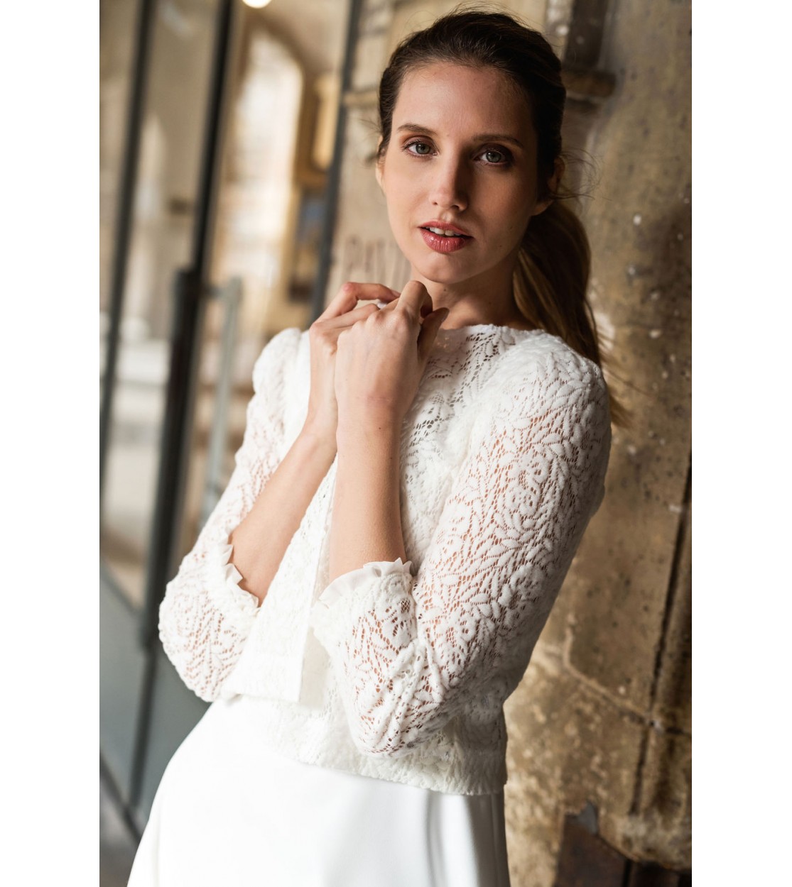 gilet robe de mariée hiver