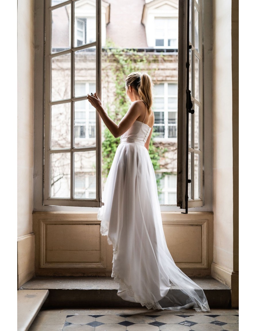 Ensemble duchesse avec traîne