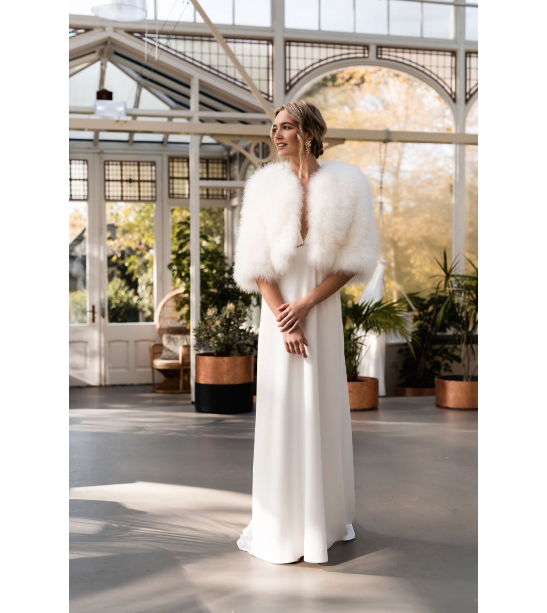 gilet robe de mariée hiver