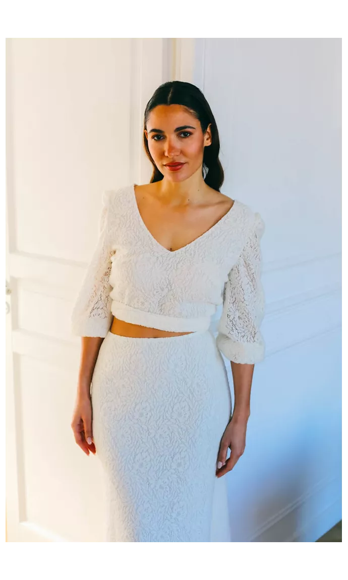 Haut de mariage en tricot chaud