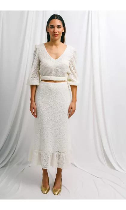 Jupe de mariage midi