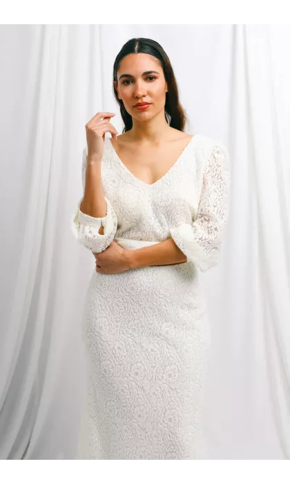 Jupe de mariage midi