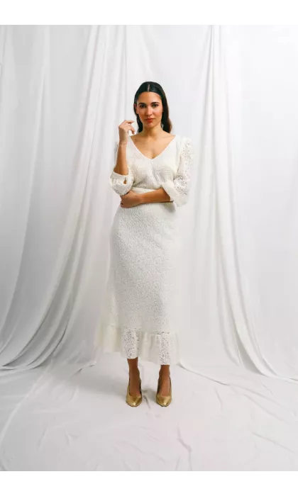 Jupe de mariage midi