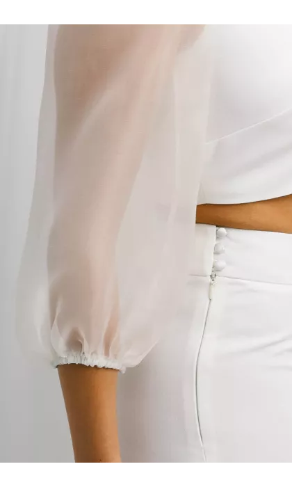 Haut de mariée à manches organza