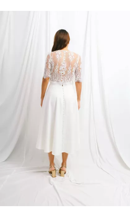 Calais lace bridal top