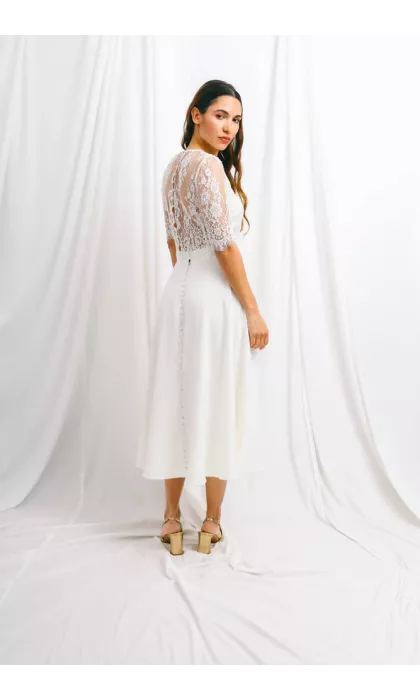 Calais lace bridal top