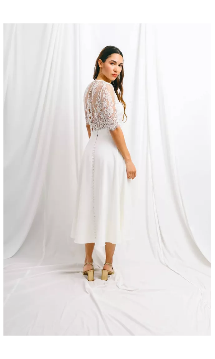 Calais lace bridal top