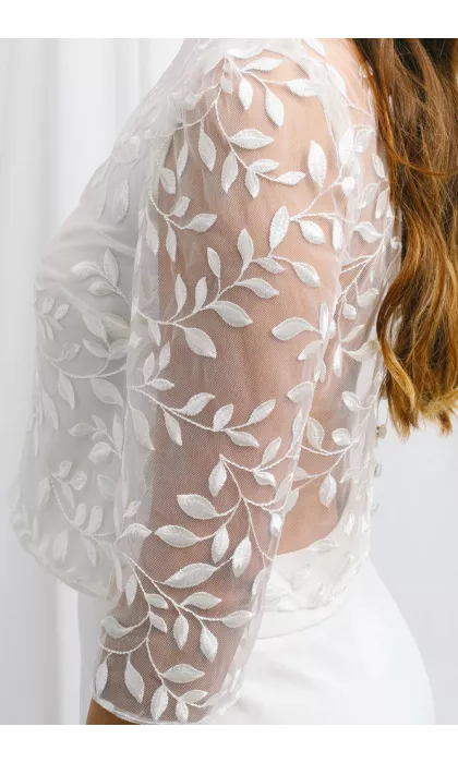Embroidered tulle bridal top