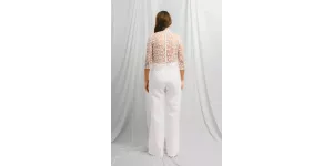 Embroidered tulle bridal top