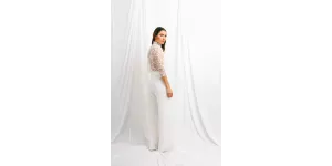 Haut de mariée en tulle brodé