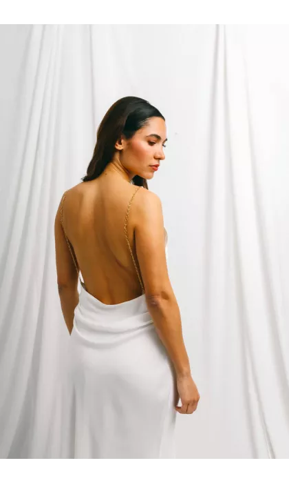 Robe couture et maxi dos nu misteriosa