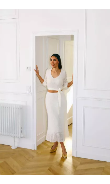 Jupe de mariage midi