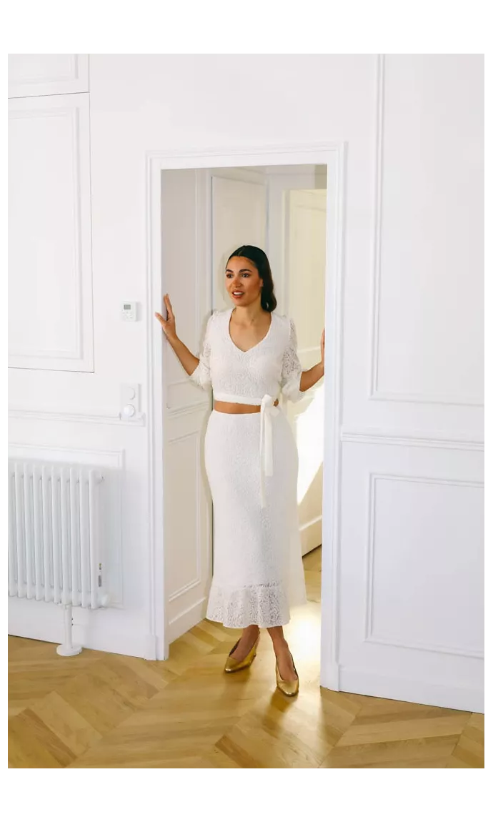 Jupe de mariage midi
