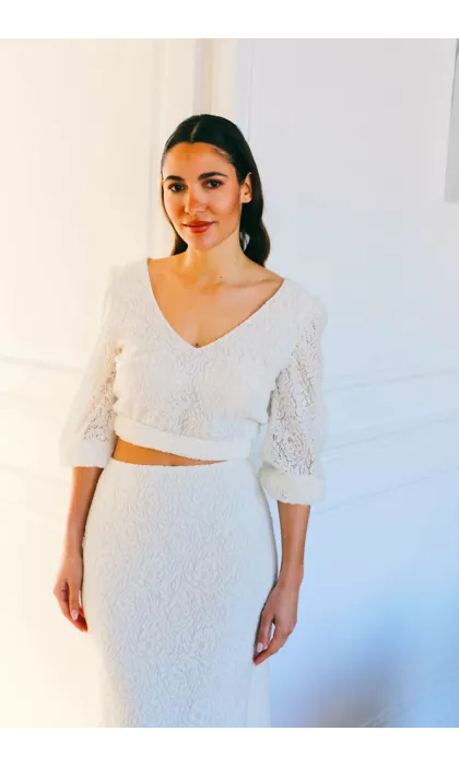 Haut de mariage en tricot chaud