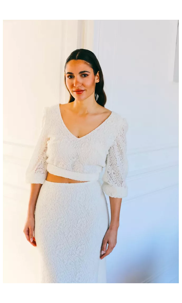 Haut de mariage en tricot chaud