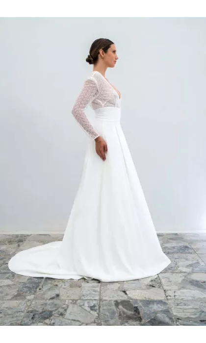 Robe de mariée couture singulière et romantique