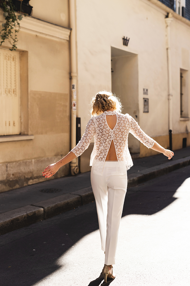 Le haut Loic et le nouveau pantalon de la mariée